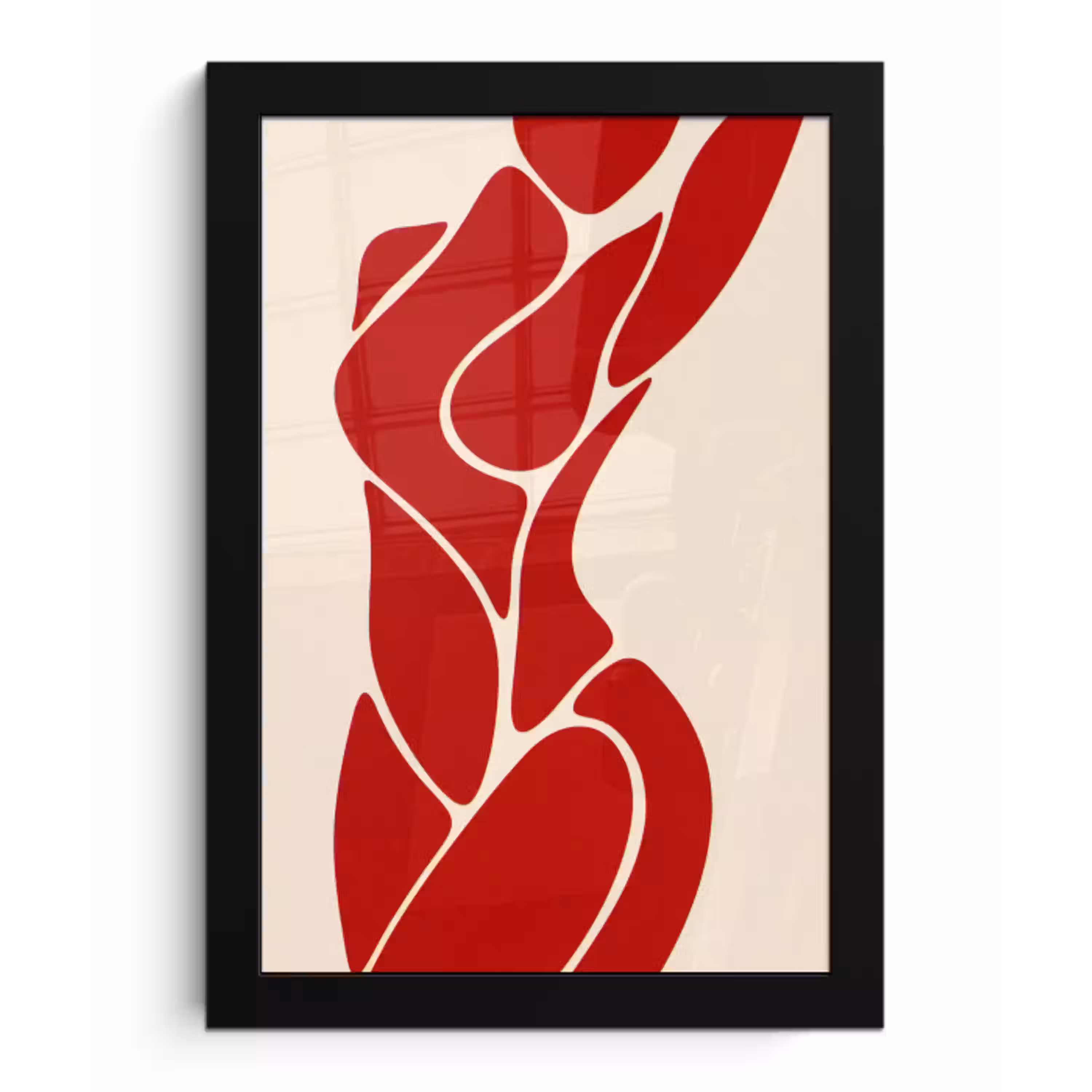 Vrouw - Figuur - Abstract - Modern - Rood fotolijst zwart zonder passe partout klein -3d