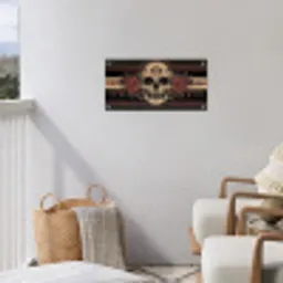 Schedel - Rozen - Gotisch tuinposter los doek klein -sfeer8
