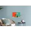 Retro - Jongen - Hond - Rood - Groen Muursticker klein -plant