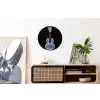 Ukelele - Delfts - Blauw - Muziek Wandcirkel aluminium klein -kantoor