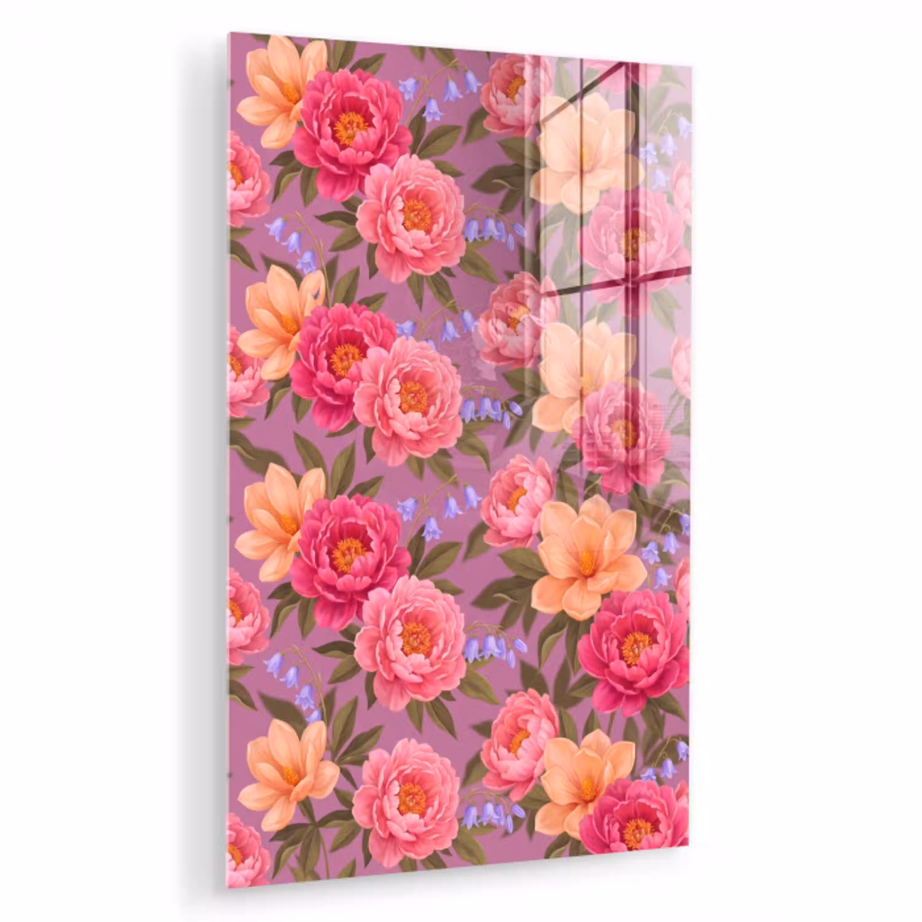 Bloemen - Patroon - Illustratie - Roze plexiglas 5mm klein -zzzproduct_nieuw