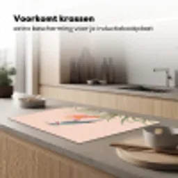 Vogel - Bloem - Natuur - Roze Inductie beschermer vinyl 3mm klein -sfeer1