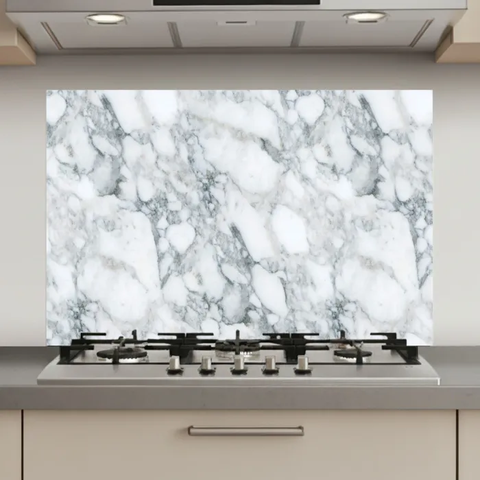 Mozaïek - Marmer - Wit - Onregelmatig keuken achterwand spatscherm klein 900 -3d_website