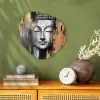 Boedhha - Penseelstreken - Goud - Abstract Wandcirkel Organisch Forex 3mm klein -sfeer2
