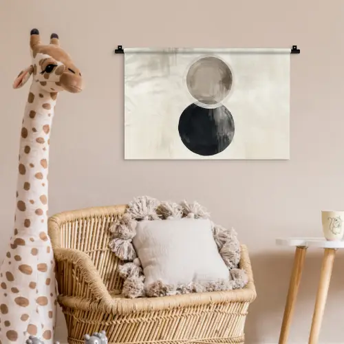 Cirkels - Vorm - Beige - Abstract Wandkleed katoen klein -wsfeer5_kind