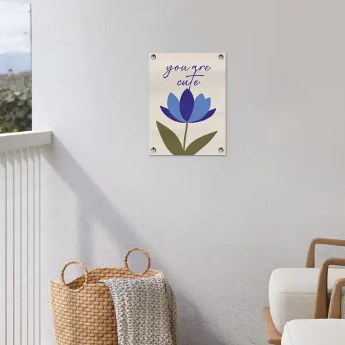 Korenbloem - Valentijn - Bloem - Blauw tuinposter los doek klein -sfeer8