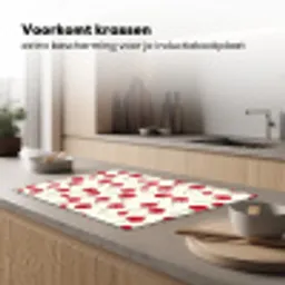 Kersen - Minimalistisch - Rood Inductie beschermer vinyl 3mm klein 276 -sfeer1