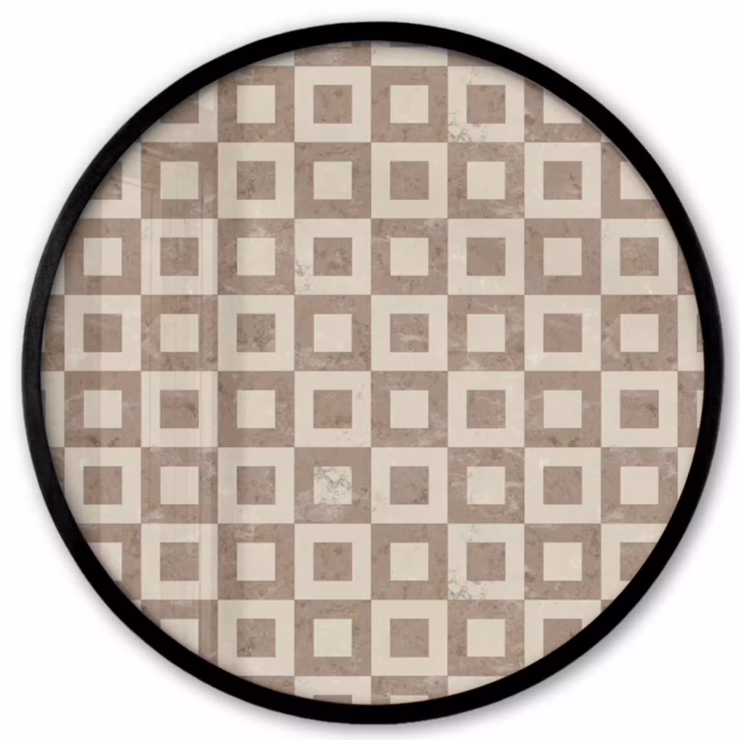 Patroon - Marmer - Beige Fotolijst rond zonder passe partout klein 856 -3d