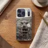 Schotse hooglander - Zwart - Wit - Hout Telefoonhoesje iPhone 17 Pro klein -sfeer1