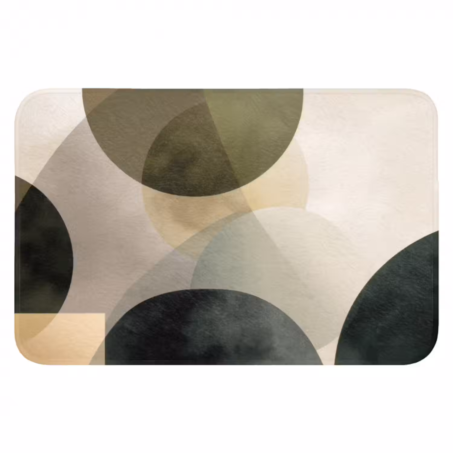 Badmat - Vlakken - Abstract - Beige - Cirkels