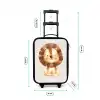 Leeuw illustratie met beige achtergrond Kinderkoffer - Zwart klein -productfoto_formaten