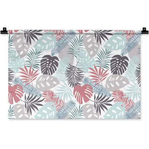 Bladeren - Jungle - Pastel - Tropisch Wandkleed katoen klein -zz3d