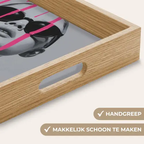Portret - Vrouw - Zonnebril - Verfdruppels Dienblad Rechthoek middel -USP_HandgreepNL