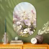 Bloemenveld - Lichte tinten - Geschilderd Wandcirkel Ovaal Glas middel -sfeer2
