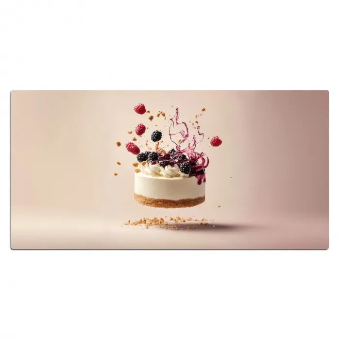 Cheesecake - Eten - Roze - Taart Muismat XXL klein -3d_leeg
