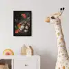Stilleven met bloemen en een horloge - Schilderij van Abraham Mignon fotolijst zwart zonder passe partout klein -usfeer4_kinderkamer