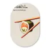 Sushi - Zalm - Rijst - Japans Wandcirkel Ovaal Glas middel -3d