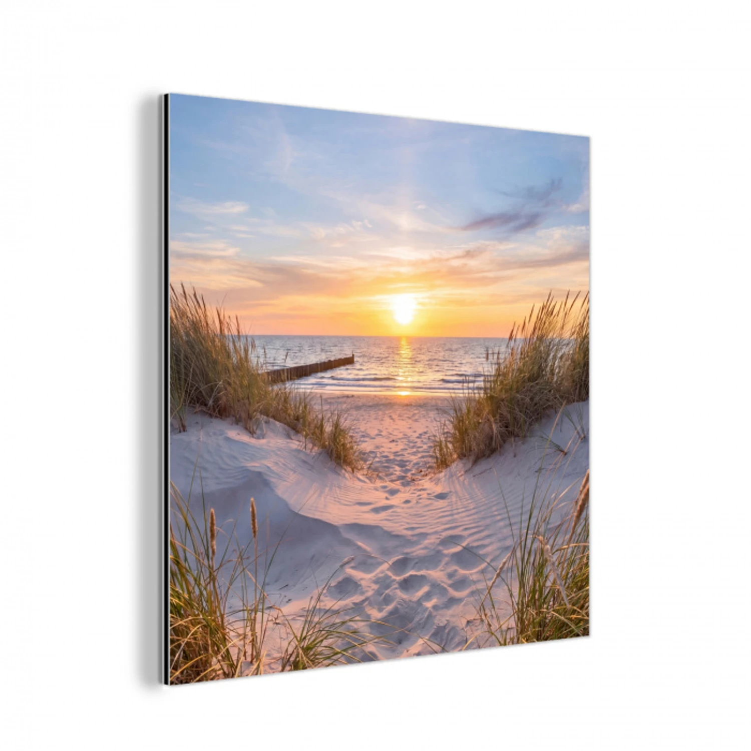 Strand - Zonsondergang - Natuur - Landschap aluminium wit klein -3d