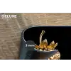 Aardbei - Goud - Zwart - Chrome Placemat vinyl groot -closeup