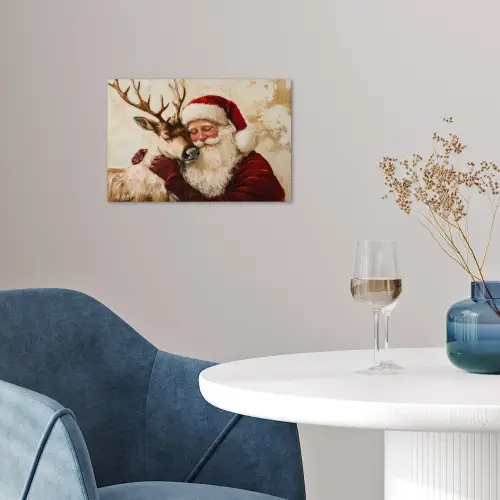 Kerstman - Rendier - Kerst - Christmas poster papier klein -sfeer3