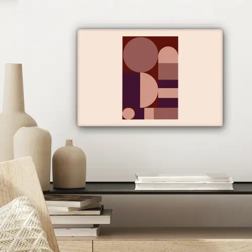 Geometrisch - Cirkels - Rood canvas 2cm klein -sfeer6
