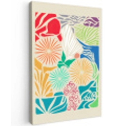 Kleurrijk - Abstract - Bloemen - Patronen Tuinposter op houten frame 2 cm dik klein -3d