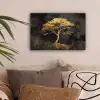 Boom - Schilderij - Goud - Abstract canvas 2cm klein -sfeer1
