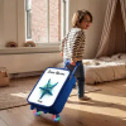 Blauwe Zeester op Witte Achtergrond Kinderkoffer - Blauw klein -sfeer1