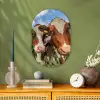 Koeien - Dieren - Weiland - Natuur Wandcirkel Ovaal Forex klein -sfeer2