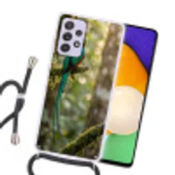 Quetzal - Jungle - Natuur - Groen Hoesje Samsung Galaxy A52 5G met koord klein -sfeer1