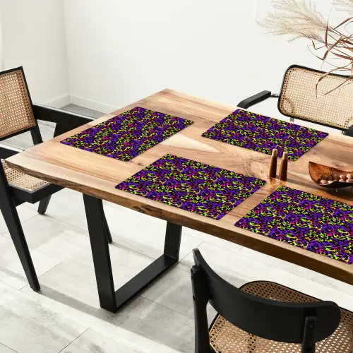 Paars - Neon - Dieren - Panter Placemat vinyl groot 368 -zzsfeer4_Kitchenyeah-website