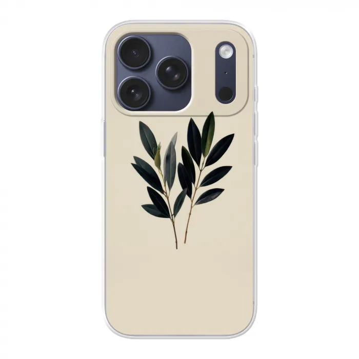 Ovaalvormige bladeren - Diep groen - Symmetrisch Telefoonhoesje iPhone 17 Pro klein -3d