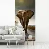 Olifant - Weg - Dieren - Zonsondergang - Landschap fotobehang vinyl groot -woonkamer