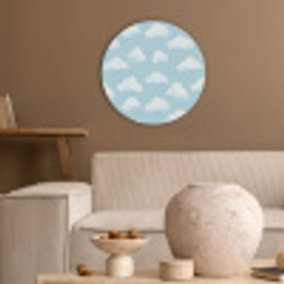 Wolken - Illustratie - Blauw Akoestische PET Vilt - Rond klein 838 -sfeer1