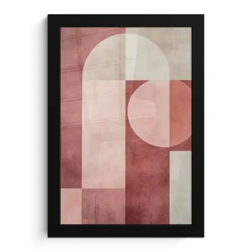 Figuren - Abstract - Roze fotolijst zwart zonder passe partout klein -3d