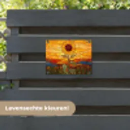 Zonnebloem - Mozaïek - Zonsondergang - Geel tuinposter los doek klein -sfeer3