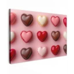Macarons - Hartjes - Kleurrijk - Roze canvas 2cm klein -z3d