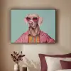 Hond - Overhemd - Bloemen - Bril Textielframe zwart klein -sfeer1