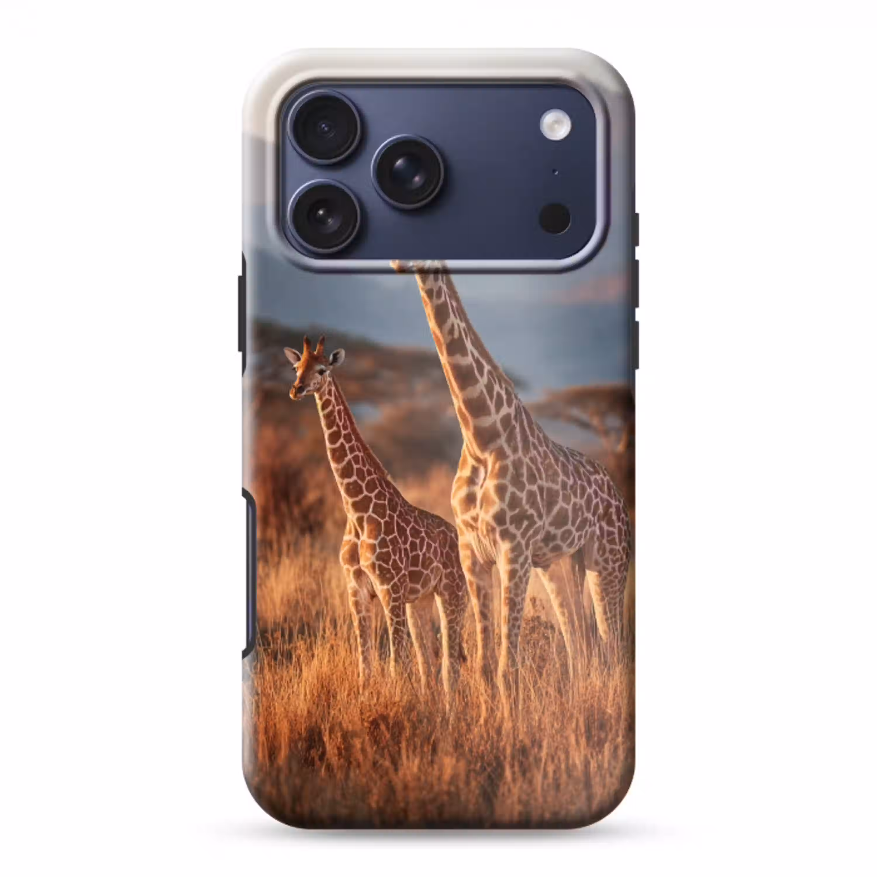 Giraffen - Hoog gras - Acaciabomen Toughcase MagSafe Apple iPhone 17 Pro Max klein -3d