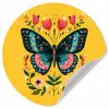 Bloemen - Kleurrijk - Vlinder - Sierlijk Wandcirkel behangsticker klein -3d