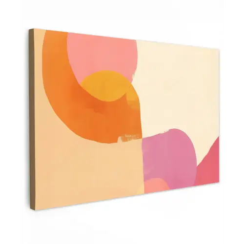 Vormen - Abstract - Kleurrijk Tuinposter op houten frame 2 cm dik klein -3d