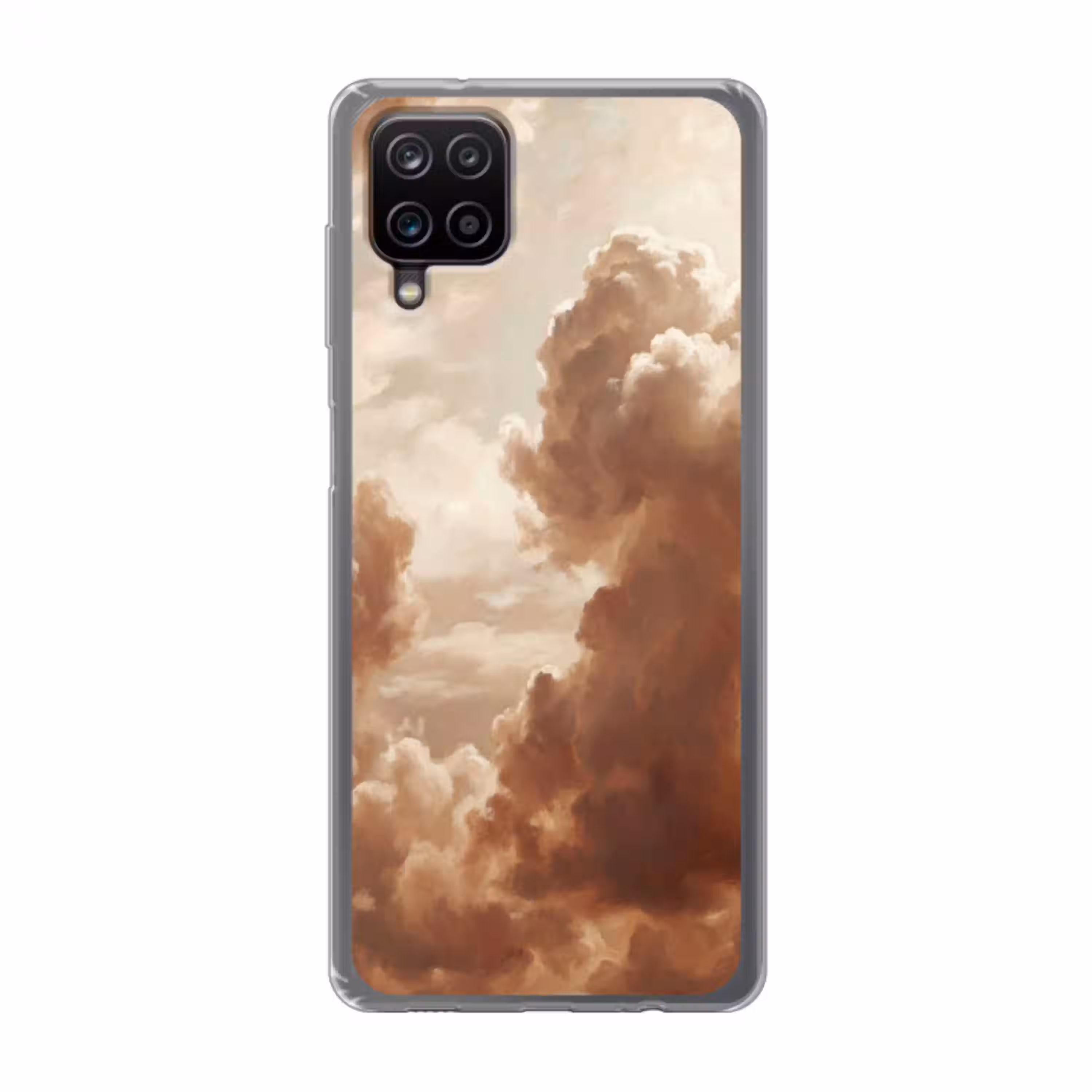 Wolken - Lucht - Natuur - Modern - Bruin Telefoonhoesje Samsung Galaxy A12 klein -3d