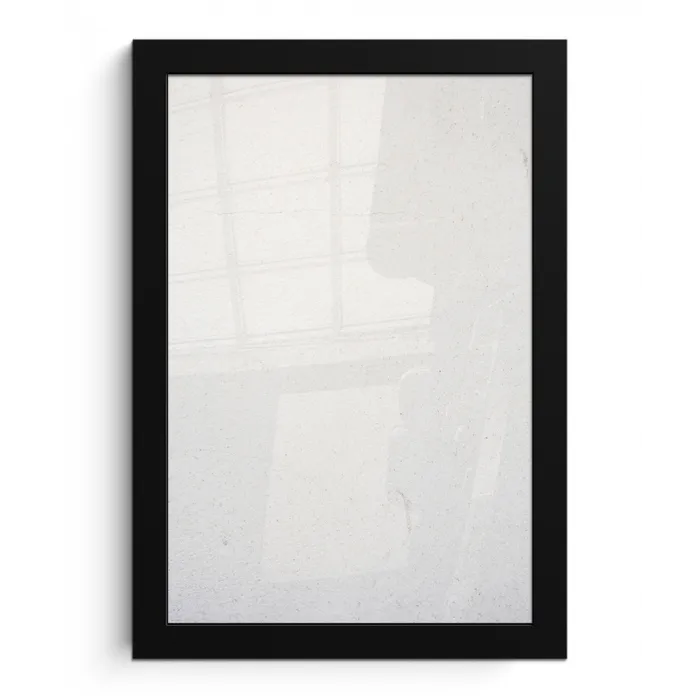 Beton - Wit - Modern fotolijst zwart zonder passe partout klein -3d