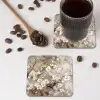 Bloemen - Wit - Goud - Beige  - Luxe onderzetter kurk middel -sfeer2