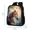 Paard met vlinders in bloementuin Rugzak - Zwart middel -productfoto_formaten