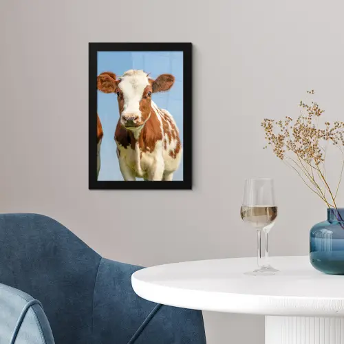 Koeien - Lucht - Dieren - Boerderij - Portret fotolijst zwart zonder passe partout klein -sfeer4