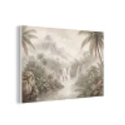 Jungle - Watervallen - Tropisch - Illustratie forex 5mm xxl -3d