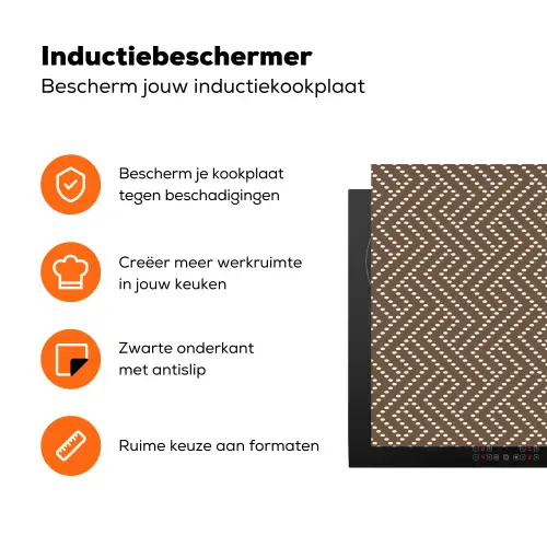 Stippen - Bruin - Beige - Patroon Inductie beschermer vinyl 3mm klein 276 -zzzzzzz-td-ups