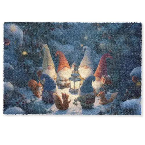 Winter - Gnooms - Eekhoorns - Meerkleurig Deurmat klein -zkaufland3d