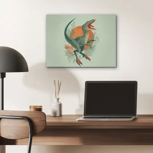 Dino - Bladeren - Grafisch - Groen PET vilt klein -sfeer5